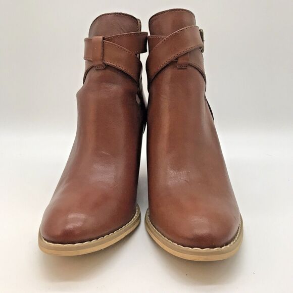 Reba KC Brown Leather Shooties Boots Women's 7.5M Ankle Booties Western Shoes - Picture 2 of 12